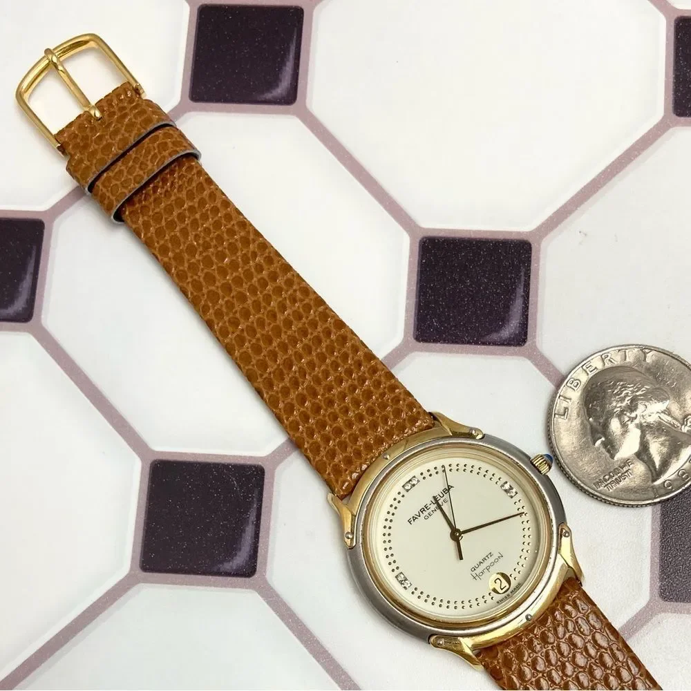 Vintage Favre-Leuba Geneve Swiss Made Diamond Accent Men's / Unisex Dress Watch
